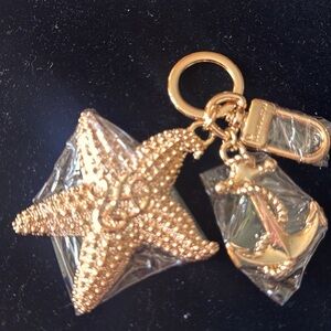 LV bag charm sighed on rings